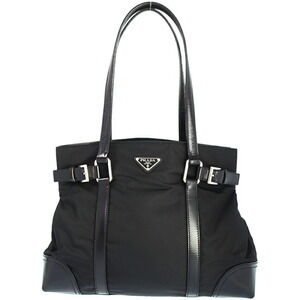Prada Tessuto Vela Tote Shoulder Bag Black